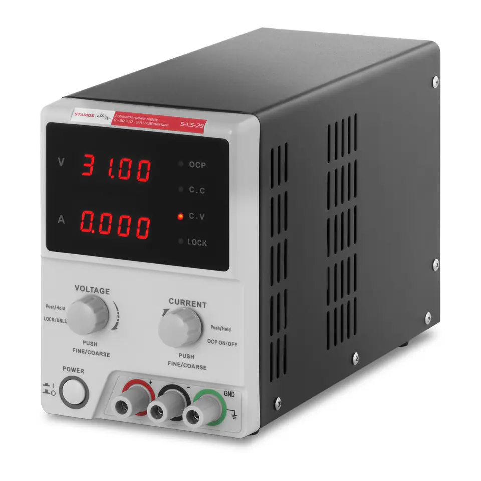 ⁨Laboratory power supply 0-30VDC 0-5A USB / RS232 + CD S-LS-29⁩ at Wasserman.eu