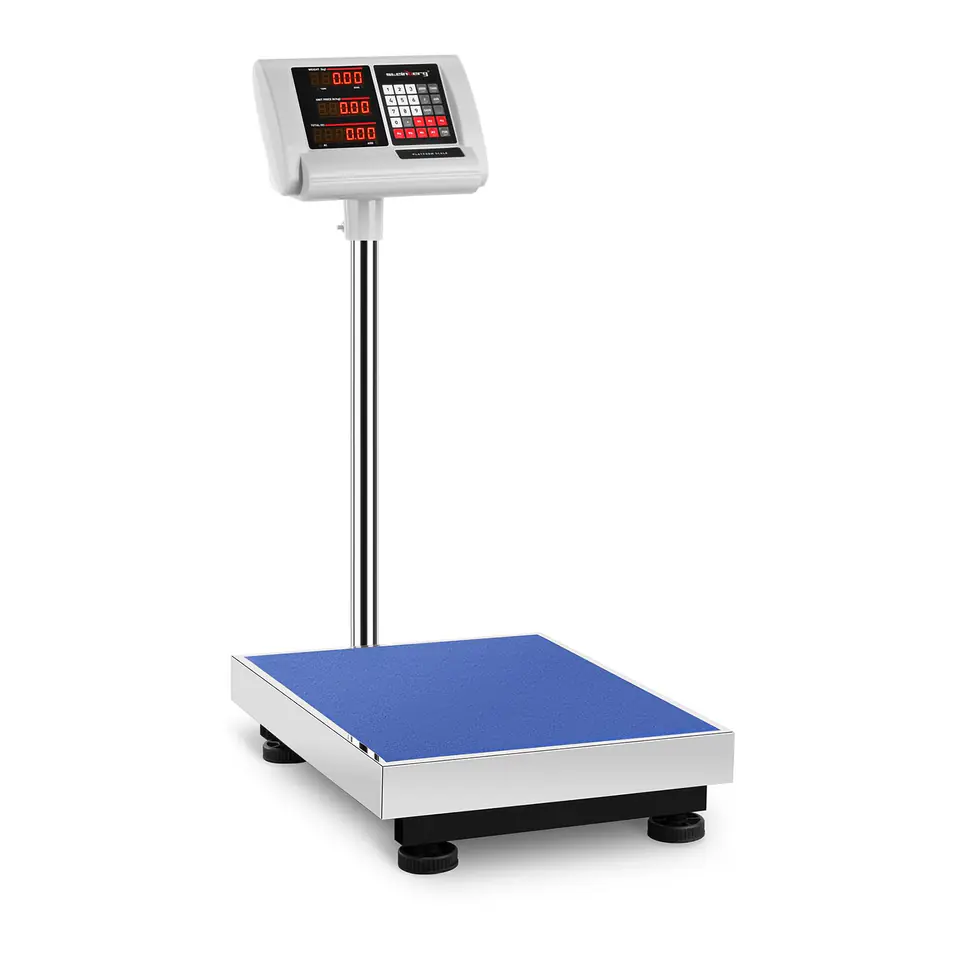 ⁨Storage platform scale 40x50cm power supply + battery 150kg / 10g⁩ at Wasserman.eu