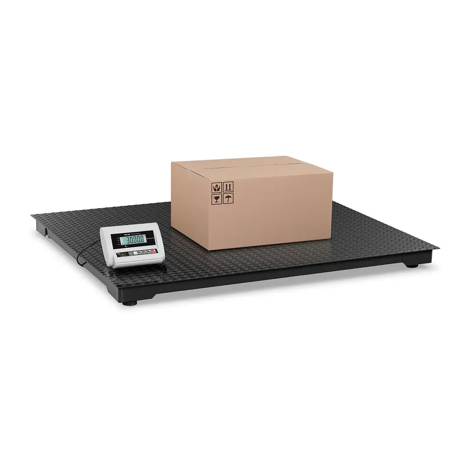 ⁨Floor storage platform scale 150x151cm power supply + battery 3000kg / 1000g⁩ at Wasserman.eu