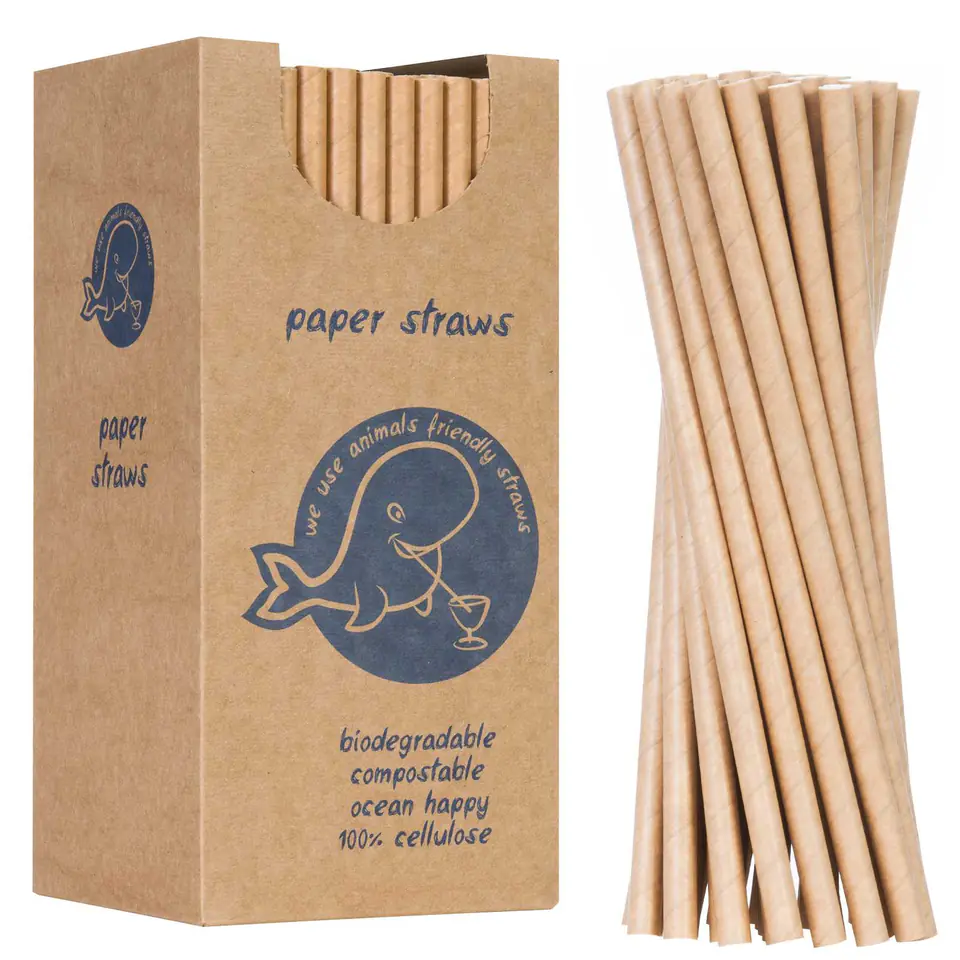 ⁨Paper straws BIO ecological PAPER STRAWS 6/205mm - brown 250pcs.⁩ at Wasserman.eu