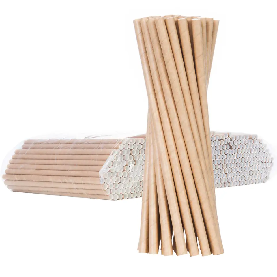 ⁨Paper straws BIO ecological PAPER STRAWS 6/205mm - brown 500pcs.⁩ at Wasserman.eu