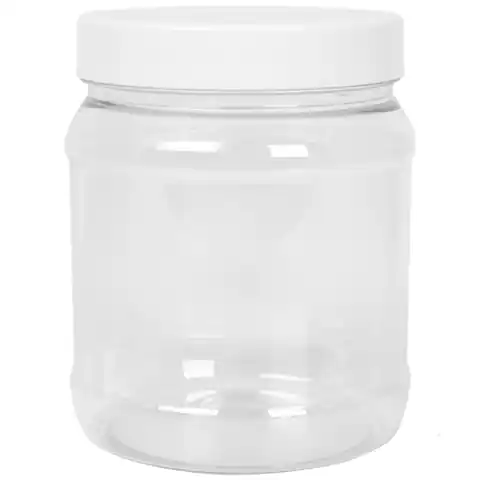 ⁨Round jar with lid thread 100/400 transparent 1000ml⁩ at Wasserman.eu