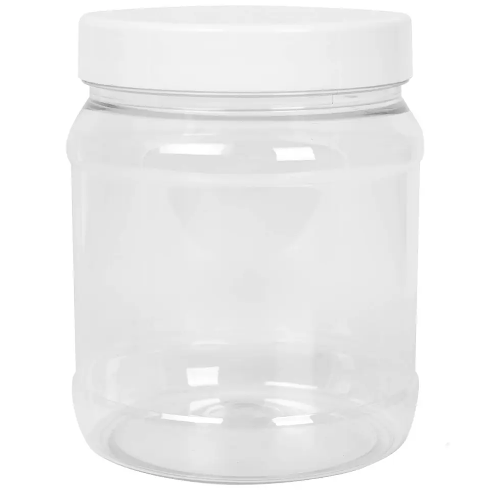 ⁨Round jar with lid thread 100/400 transparent 1000ml⁩ at Wasserman.eu