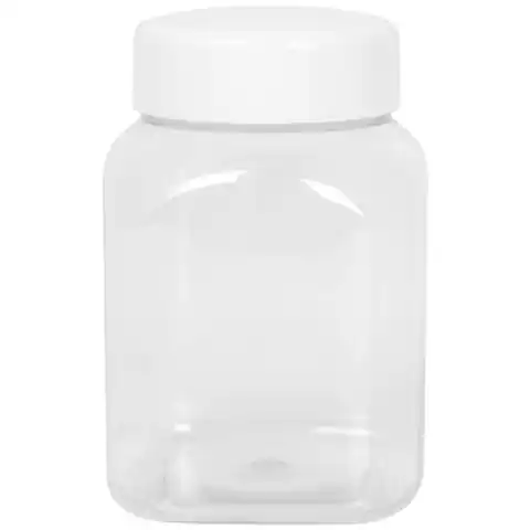 ⁨Square jar with lid thread 63/485 transparent 500ml⁩ at Wasserman.eu