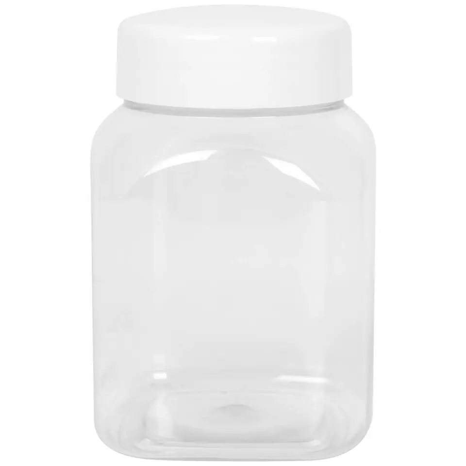 ⁨Square jar with lid thread 63/485 transparent 500ml⁩ at Wasserman.eu