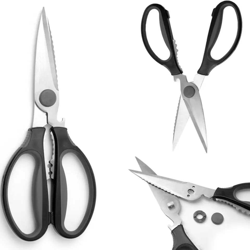 ⁨Folding kitchen shears with soft handle + opener - HENDI 856284⁩ at Wasserman.eu