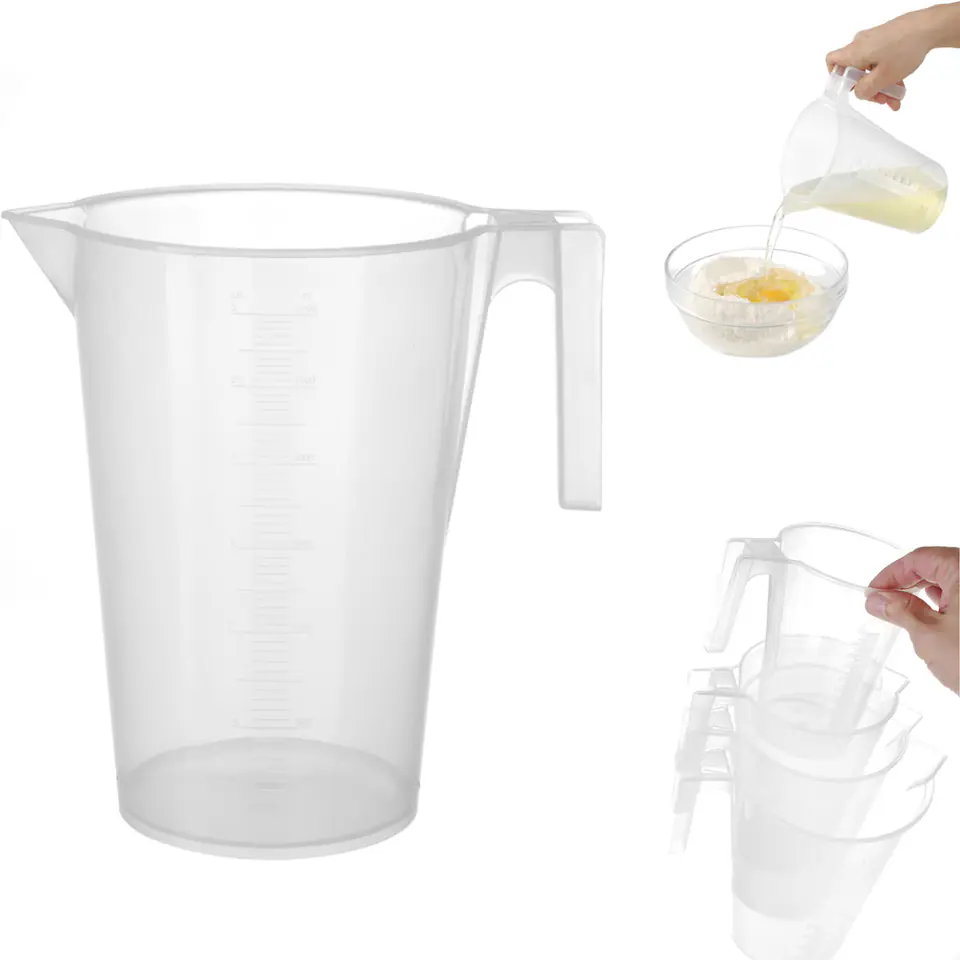 ⁨Kitchen measuring pot pot with polypropylene measuring cup stackable 3L - HENDI 567845⁩ at Wasserman.eu