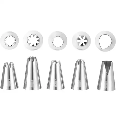 ⁨Tips of confectionery backs for decorating cakes and cakes FLOWERS AND FLAKES - set of 5 pcs. - HENDI 551202⁩ at Wasserman.eu