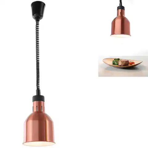 ⁨Food heating lamp - hanging cylindrical-conical copper 250W⁩ at Wasserman.eu
