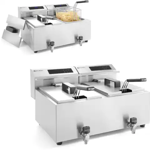 ⁨Fryer fryer with digital panel Mastercook with tap 2x8L 2x3500W⁩ at Wasserman.eu