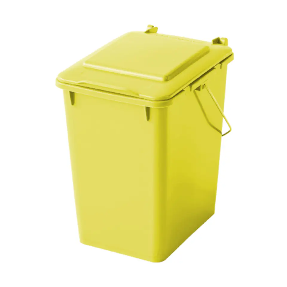 ⁨Bin container for segregation of garbage and waste sorting - yellow 10L⁩ at Wasserman.eu