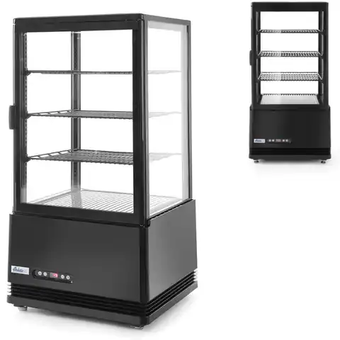 ⁨Refrigerated confectionery display case 3 shelves 68L LED - black⁩ at Wasserman.eu