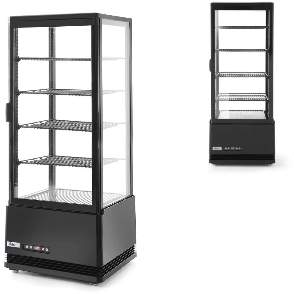 ⁨Refrigerated confectionery display case 4 shelves 98L LED - black⁩ at Wasserman.eu