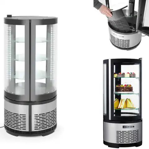 ⁨Refrigerated confectionery cabinet round 3 shelves LED 100L⁩ at Wasserman.eu
