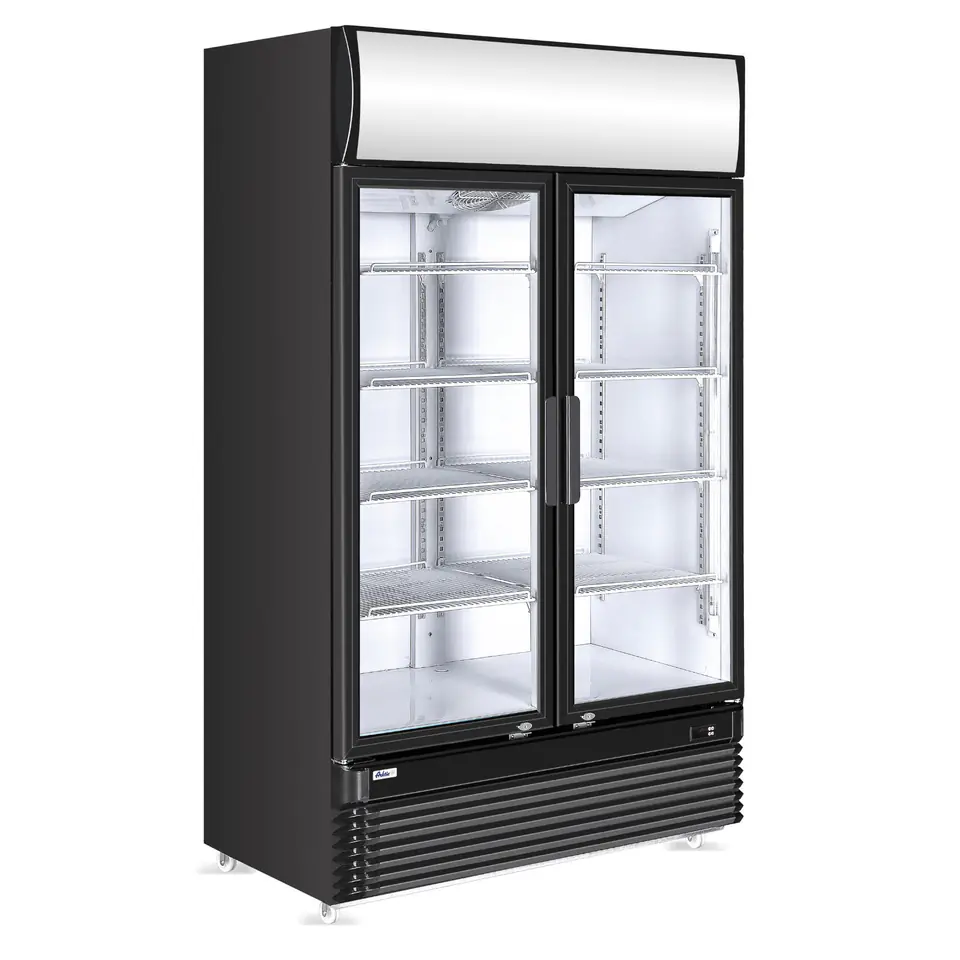 ⁨Witryna szafa chłodnicza z podświetlanym panelem reklamowym 750L⁩ w sklepie Wasserman.eu