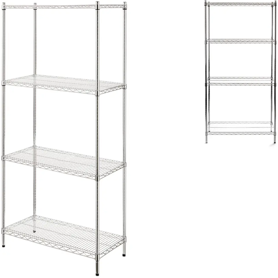 ⁨Storage rack for pantry folding openwork 4 shelves x 125kg⁩ at Wasserman.eu