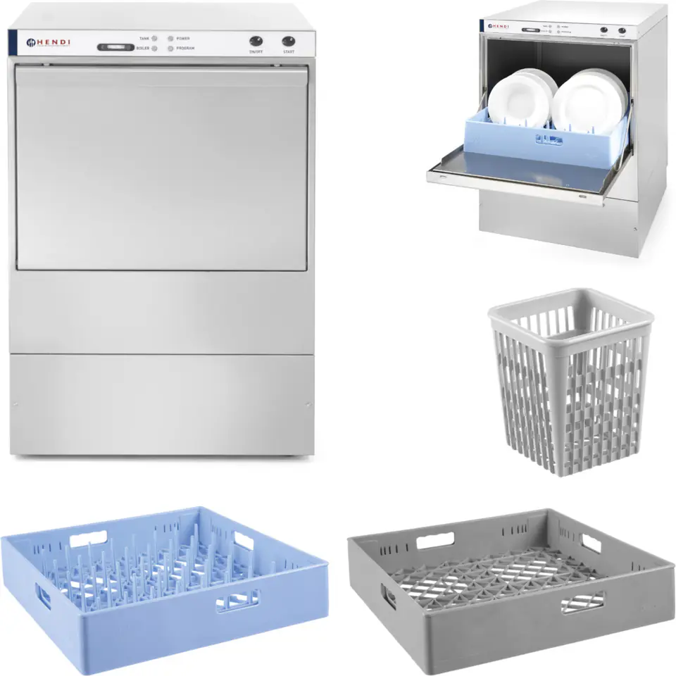 ⁨Bar dishwasher fast and economical + dispenser + drain pump basket 50x50cm 230V⁩ at Wasserman.eu