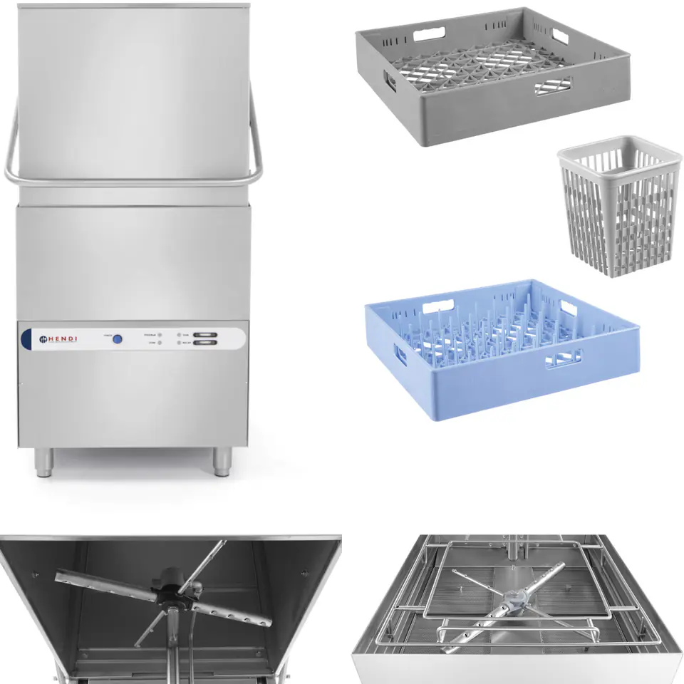 ⁨Dishwasher hood fast and economical + dispenser basket 50x50cm 400V⁩ at Wasserman.eu