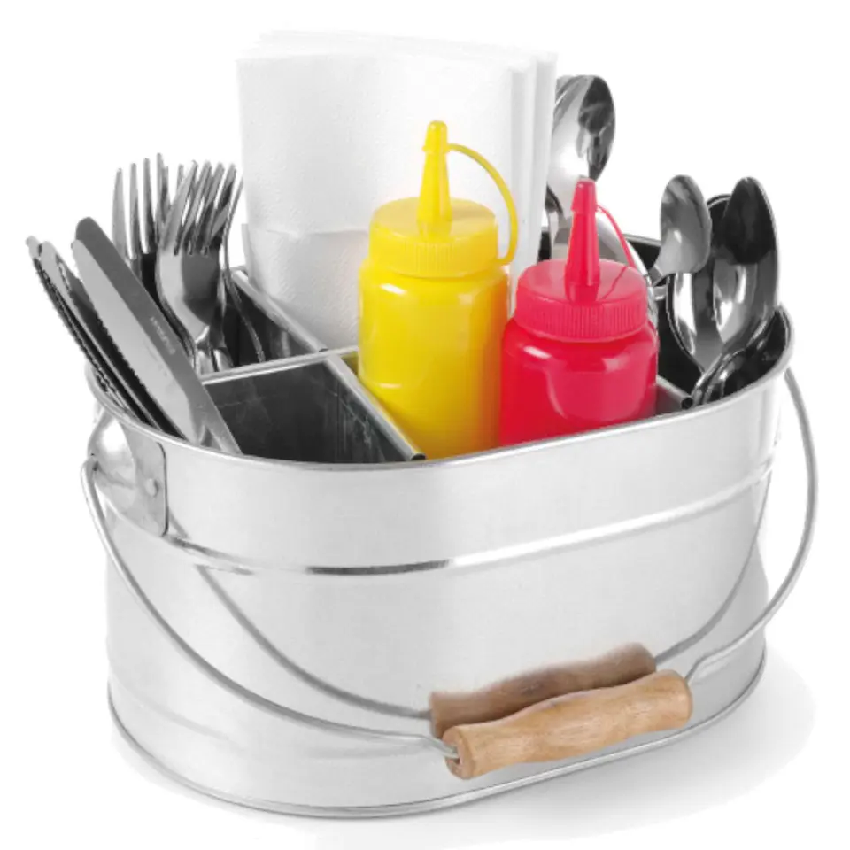 ⁨Container for cutlery sauces and napkins steel with handle 245x167mm⁩ at Wasserman.eu