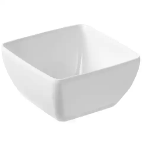⁨Melamine square bowl for food white 19x19cm⁩ at Wasserman.eu