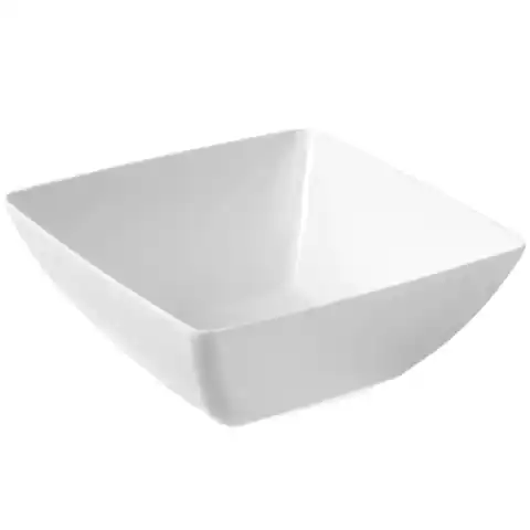 ⁨Melamine square bowl for food white 27x27cm⁩ at Wasserman.eu