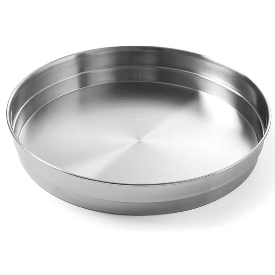 ⁨Waiter tray deep with edge steel round mid. 31.5cm⁩ at Wasserman.eu