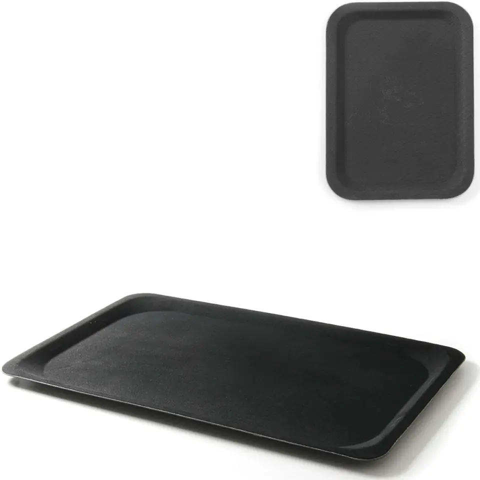 ⁨Non-slip waiter tray EN EURONORM 37x53cm - black⁩ at Wasserman.eu