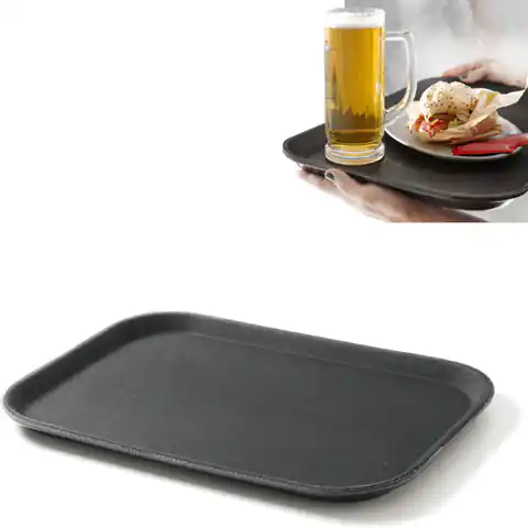⁨Anti-slip waiter tray resistant 25.5x35.5cm - black⁩ at Wasserman.eu