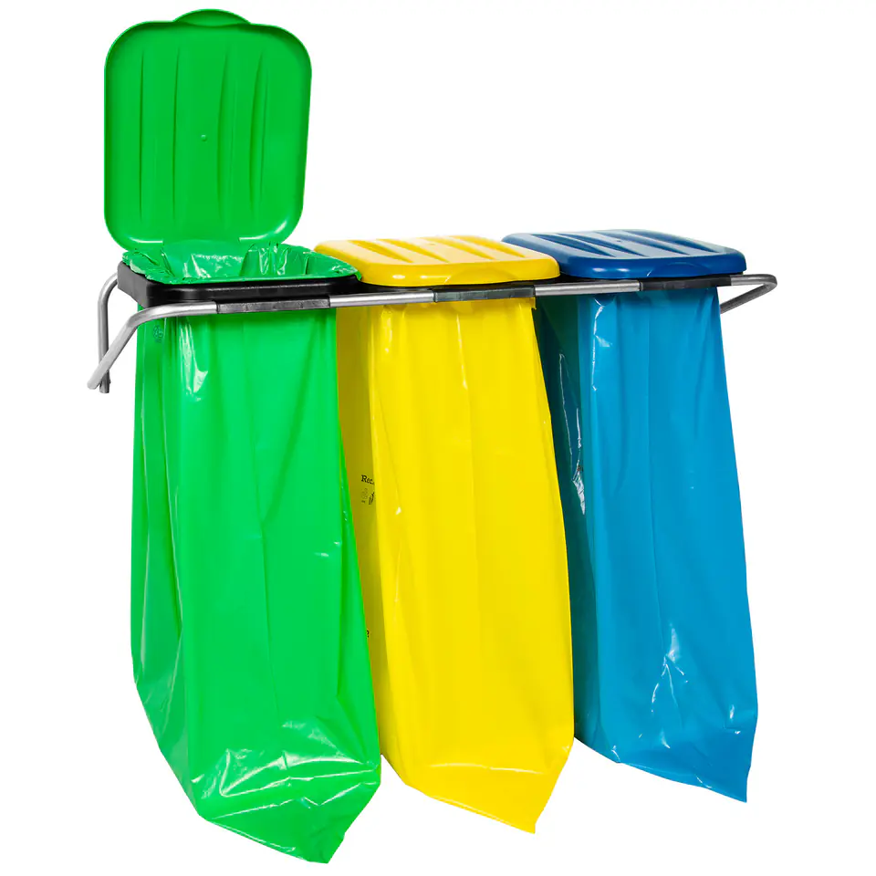 ⁨Hanging wall mount for waste segregation 3 colors - bags 120L⁩ at Wasserman.eu