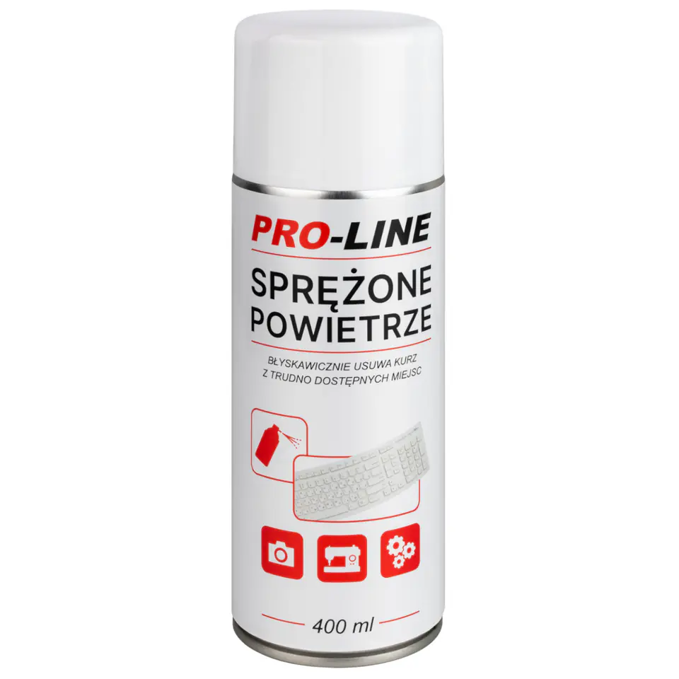 ⁨Sprężone powietrze do czyszczenia elektroniki maszyn do szycia PRO-LINE spray 400ml⁩ w sklepie Wasserman.eu