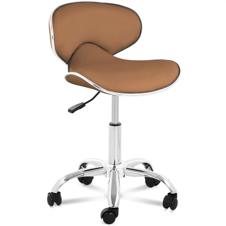⁨Cosmetic chair on wheels with backrest Munich cappuccino⁩ at Wasserman.eu