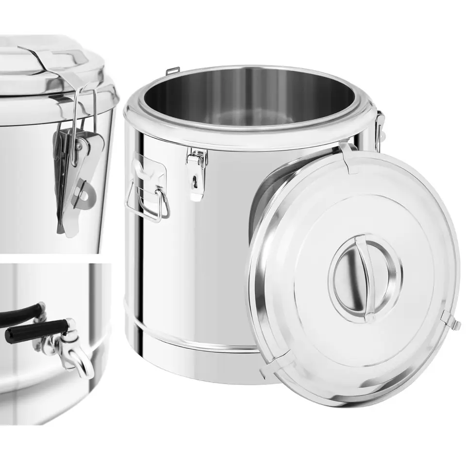 ⁨Catering flask with tap for transporting beverages steel 50L⁩ at Wasserman.eu