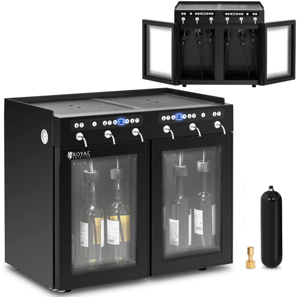 Spender Weinspender mit Kühlschrank 7-18C 6 Flaschen - schwarz im Wasserman.eu
