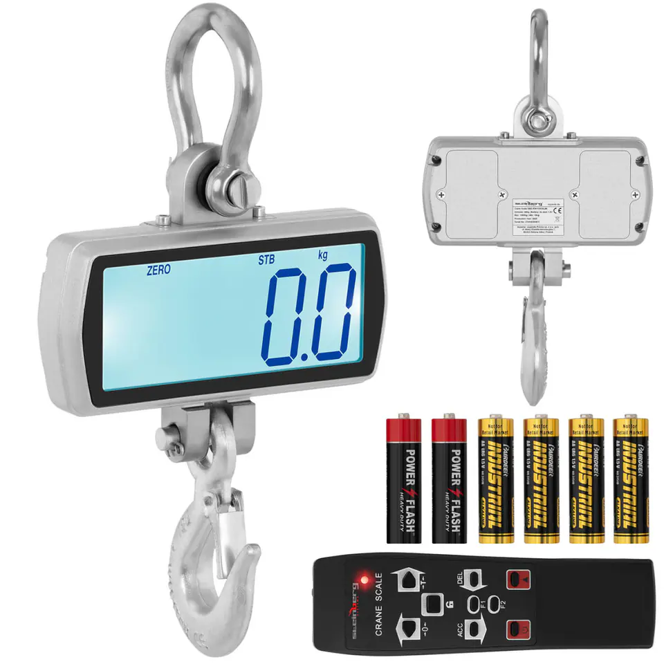 ⁨Hanging Storage Hook Scale with Remote Control Large LCD Display Up to 1T 1000/0.5kg⁩ at Wasserman.eu