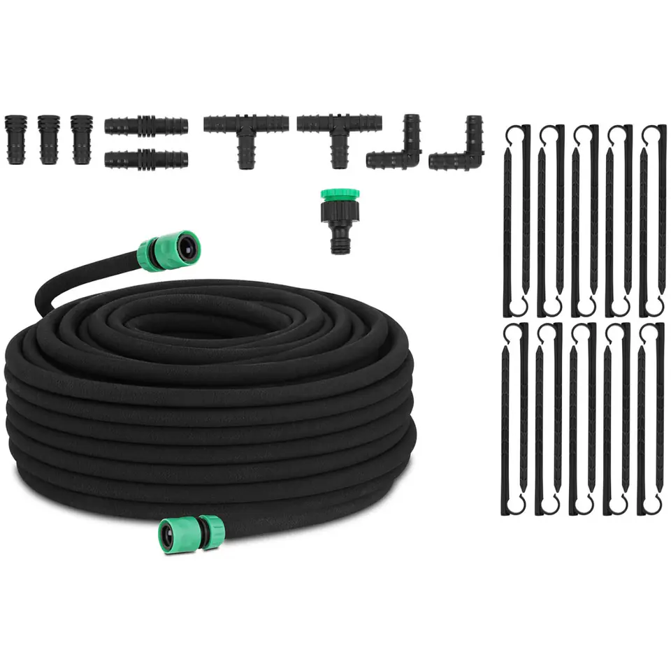 ⁨Hose drip line for irrigation, watering plants SET + pins 50 m⁩ at Wasserman.eu