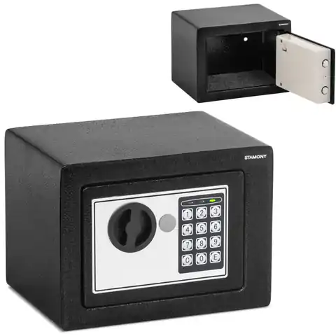 ⁨Sejf domowy elektroniczny skrytka na szyfr i klucz 23x17x17 cm⁩ w sklepie Wasserman.eu