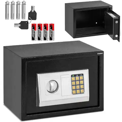 ⁨Sejf domowy elektroniczny skrytka na szyfr i klucz 35x25x25 cm⁩ w sklepie Wasserman.eu