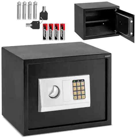 ⁨Sejf domowy elektroniczny skrytka na szyfr i klucz 38x30x30 cm⁩ w sklepie Wasserman.eu