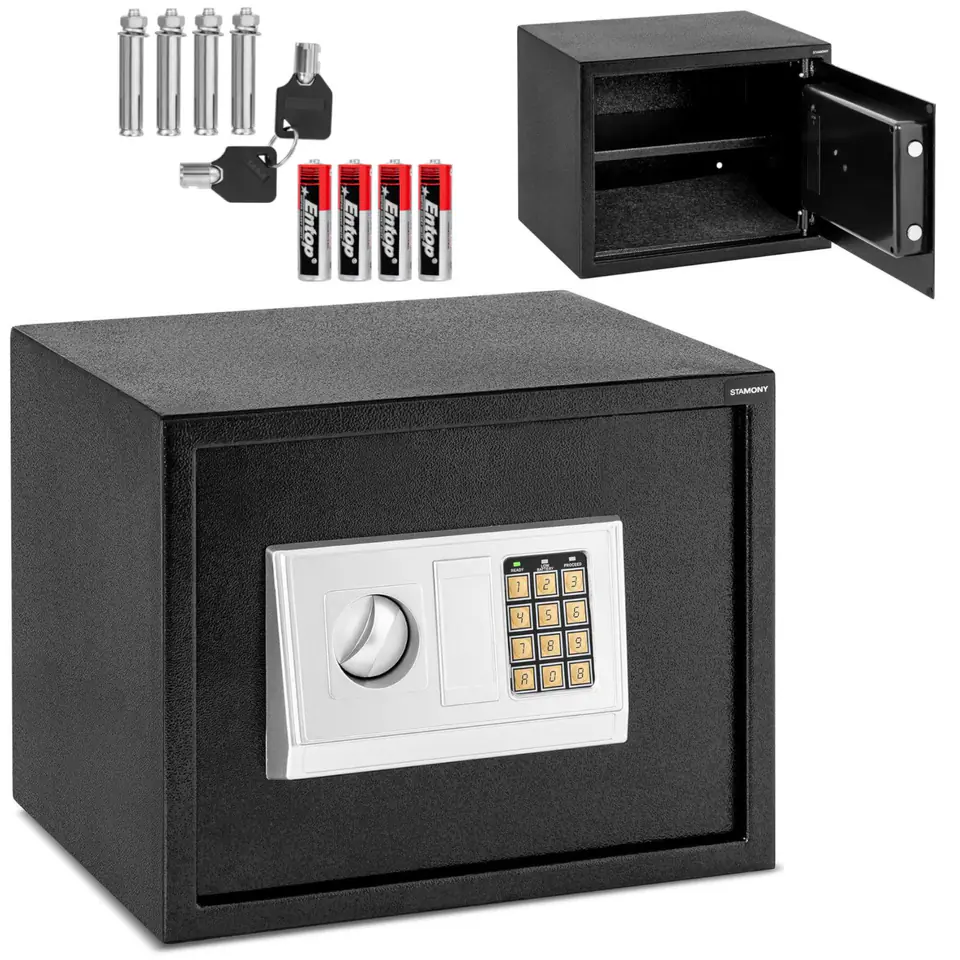 ⁨Home safe, electronic cipher box and key 38x30x30 cm⁩ at Wasserman.eu