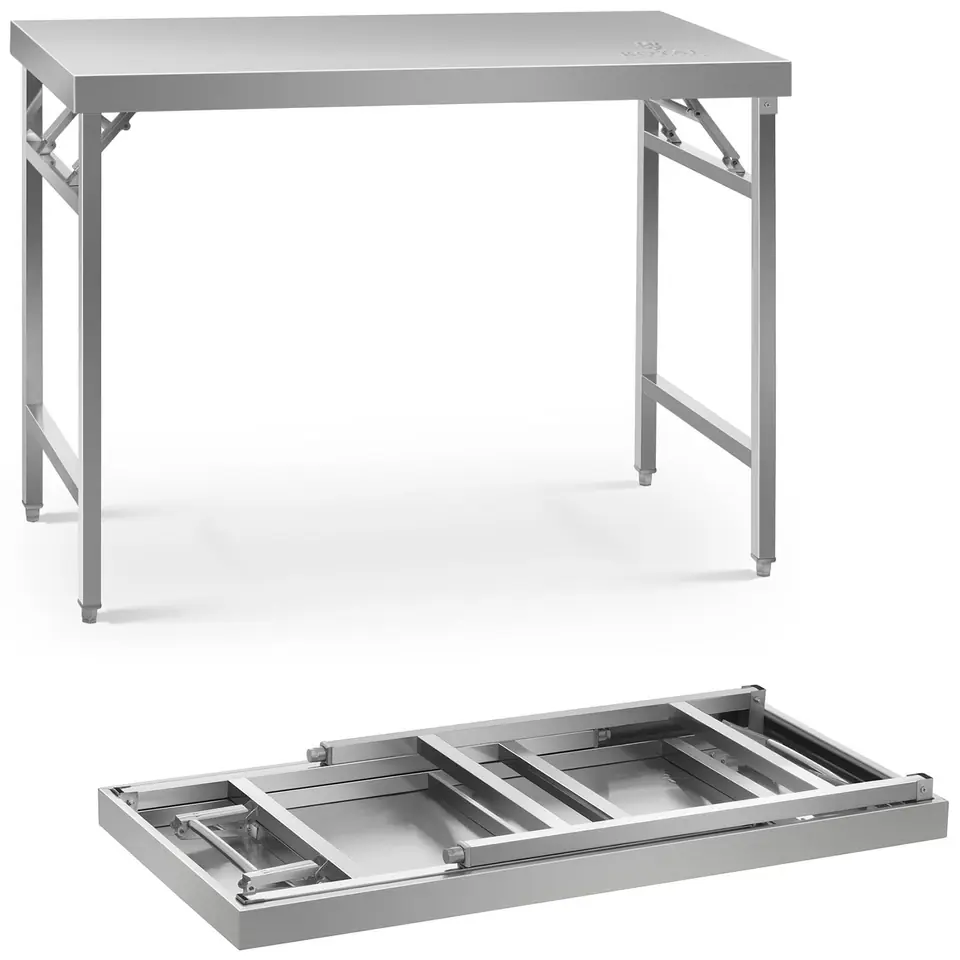 ⁨Stainless steel kitchen folding table 120 x 60 cm⁩ at Wasserman.eu