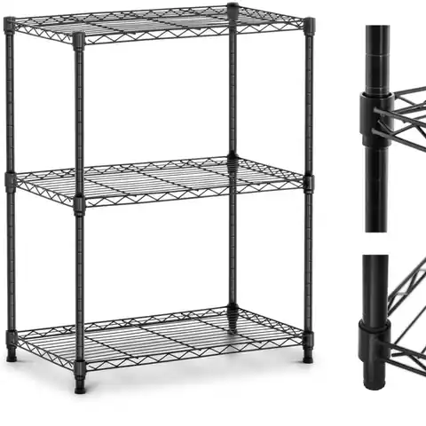 ⁨Openwork wire storage rack 3 shelves 60 x 35 x 77 cm up to 120 kg⁩ at Wasserman.eu