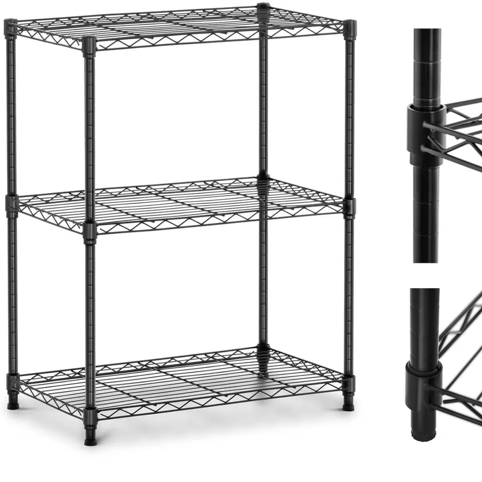 ⁨Regał magazynowy druciany ażurowy 3 półki 60 x 35 x 77 cm do 120 kg⁩ w sklepie Wasserman.eu