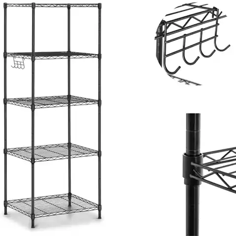 ⁨Openwork wire storage rack 5 shelves 55 x 44.5 x 150 cm to 150 kg⁩ at Wasserman.eu