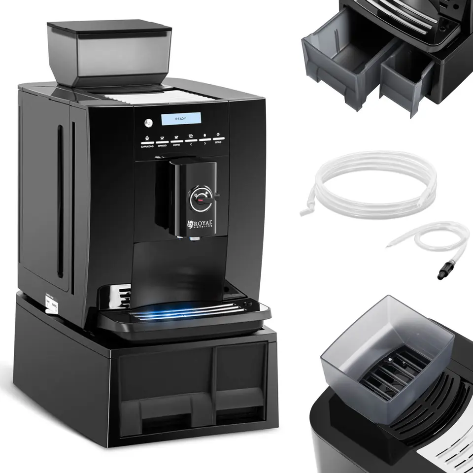 Automatic coffee maker with LCD coffee milk frother at Wasserman.eu