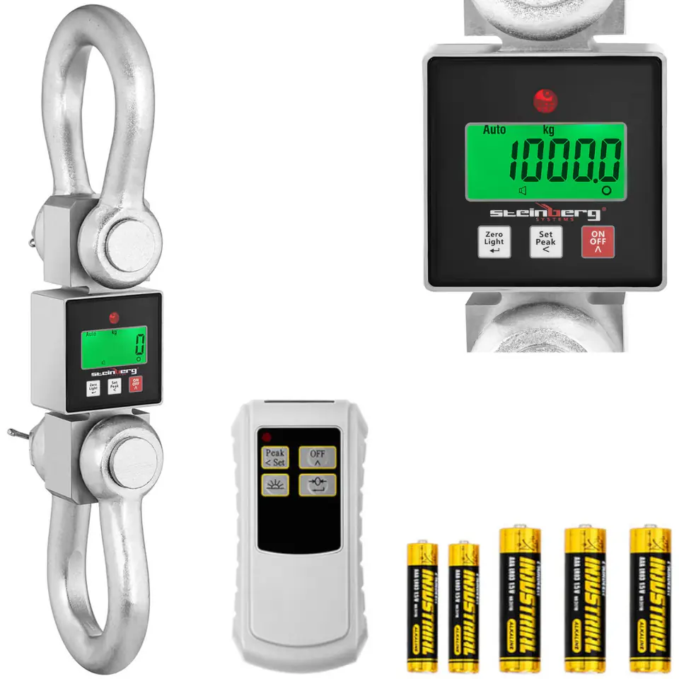 ⁨Suspended storage hook scale with LCD remote control up to 10000 kg⁩ at Wasserman.eu