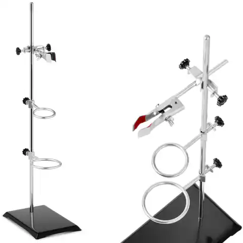 ⁨Laboratory stand stand equipped with 1 handle 2 rings 50 mm 70 mm⁩ at Wasserman.eu