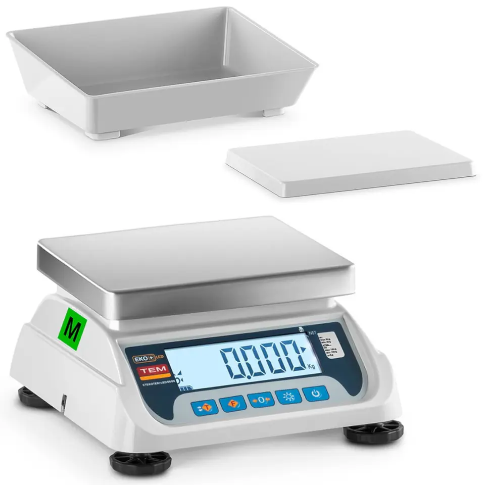 ⁨Table weight 2 platform interface RS232 15kg/5g LCD M LEGALIZATION⁩ at Wasserman.eu