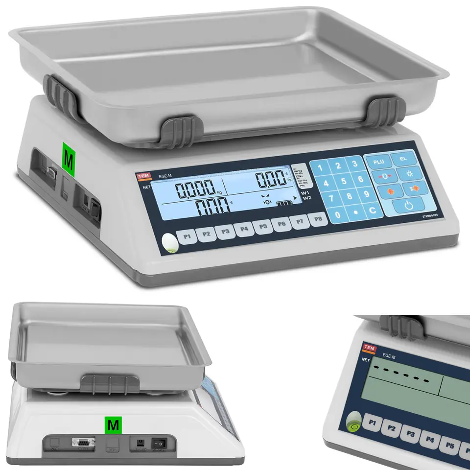 ⁨Shop Scale Commercial Interface RS232 PLU 15kg/5g LCD M LEGALIZATION⁩ at Wasserman.eu