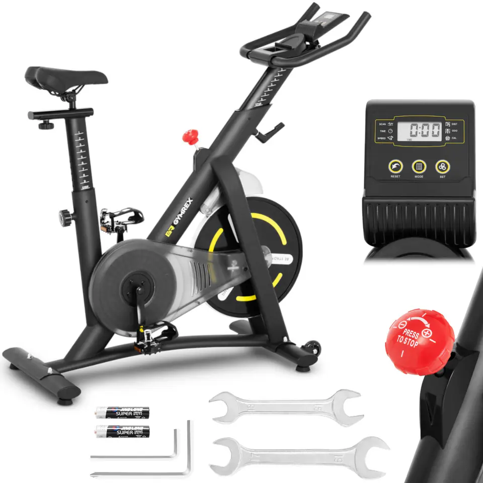 ⁨Rower spinningowy treningowy stacjonarny 13 kg LCD Gymrex GR-MG13⁩ w sklepie Wasserman.eu