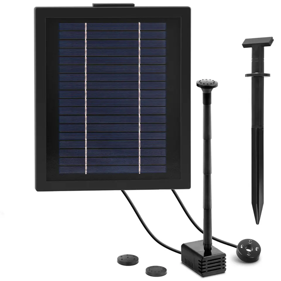 ⁨Solar pond fountain with LED battery 250 l/h 0.75 m 3 W⁩ at Wasserman.eu
